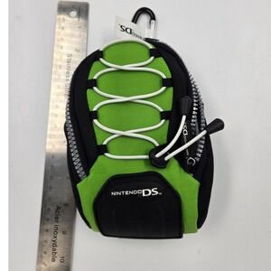 Nintendo DS Travel Case Pouch Lime Green Black Bungee Carabiner Accessory